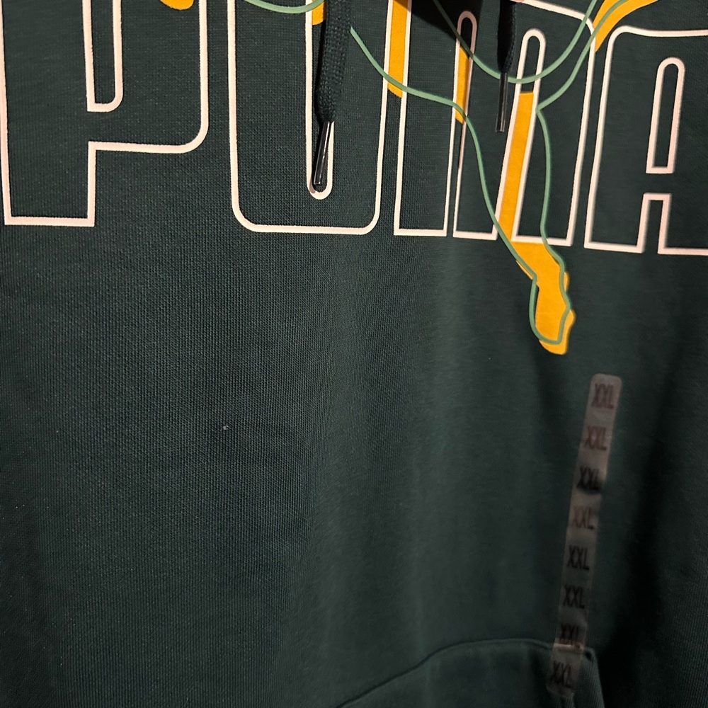 PUMA Men’s Green Logo Hoodie XXL NWT - Picture 3 of 6